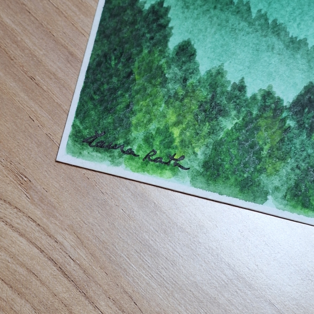 "Rustic Pine" Hand-painted Watercolor Painting - Picture 10 of 16